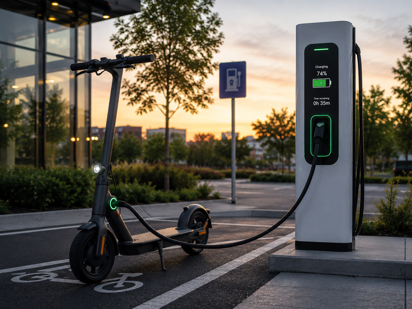 Electric Scooters Charging at St. Joseph Station